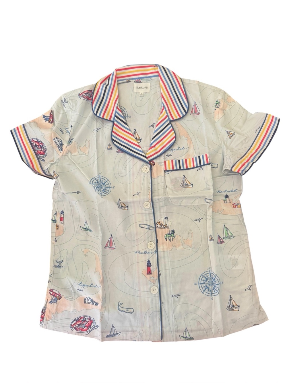 NWOT BedHead Pajamas Short Sleeved Pajama Set in Cape Cod Print - Picture 3 of 9